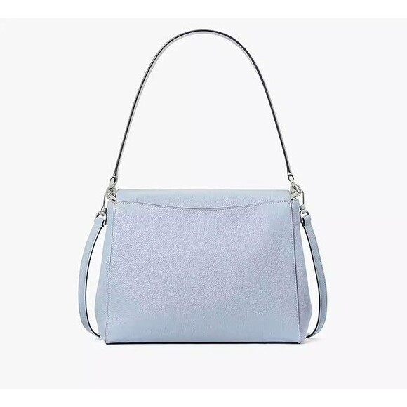 Kate Spade Leila Medium Zip Crossbody Pebble Leather Muted Blue - Picture 3 of 14